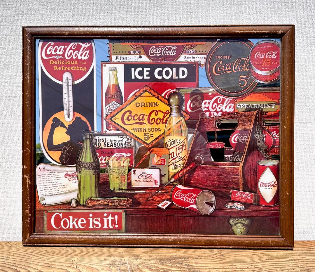 超貴重！　ビンテージ　'80s　Coca-Cola　コカコーラ　パブミラー
