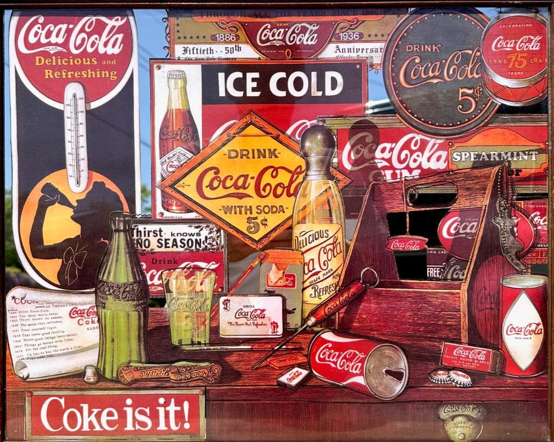 超貴重！　ビンテージ　'80s　Coca-Cola　コカコーラ　パブミラー