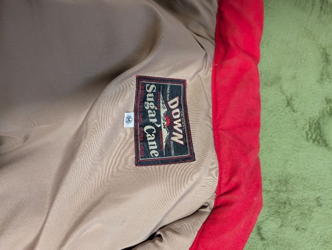 Sugar Cane ダウンベスト M 赤/ベージュ