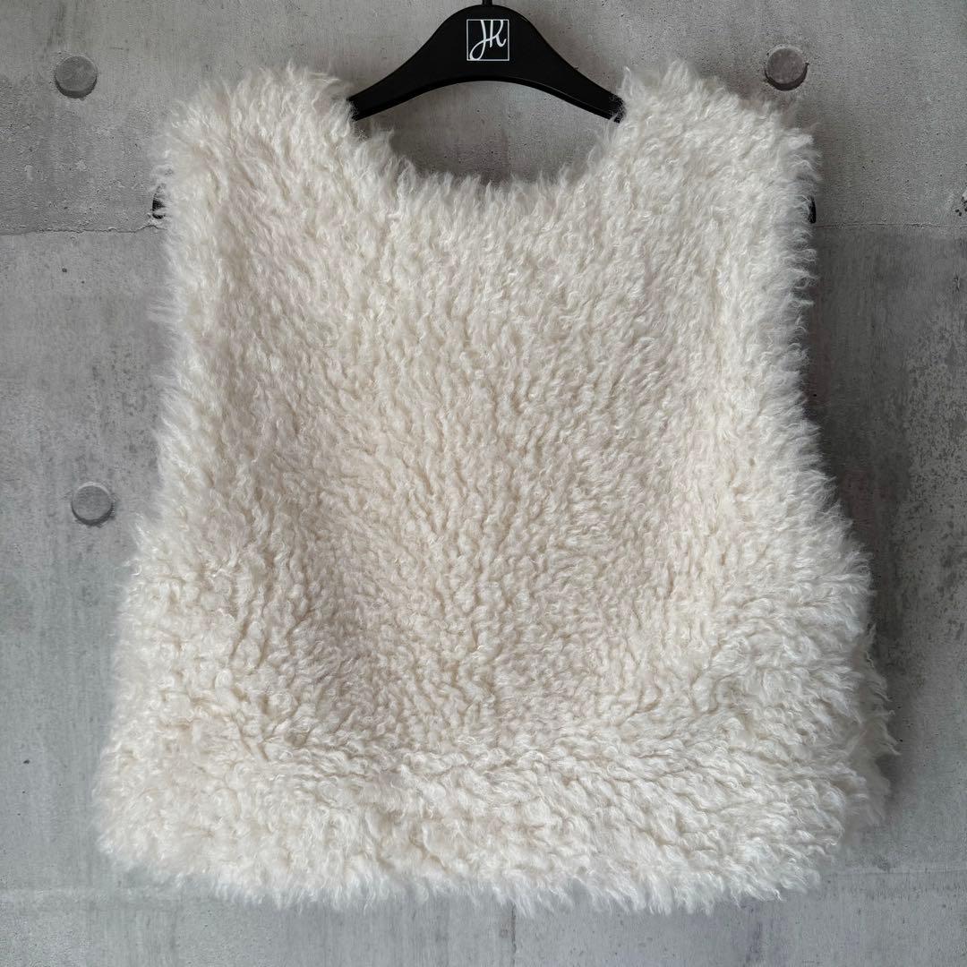 【美品】 Ballsey トゥモローランド プードルファー Vネックベスト