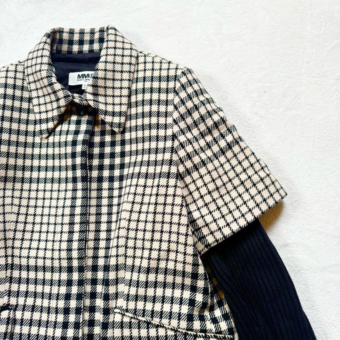 希少　MM6 Margiela チェック　ロングコート　ドッキング　マキシ丈