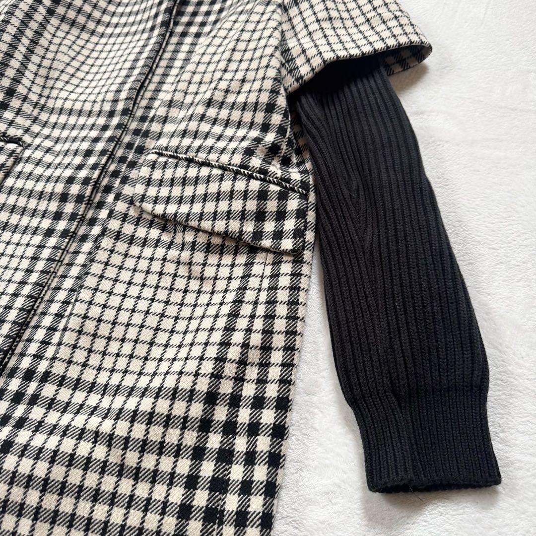 希少　MM6 Margiela チェック　ロングコート　ドッキング　マキシ丈