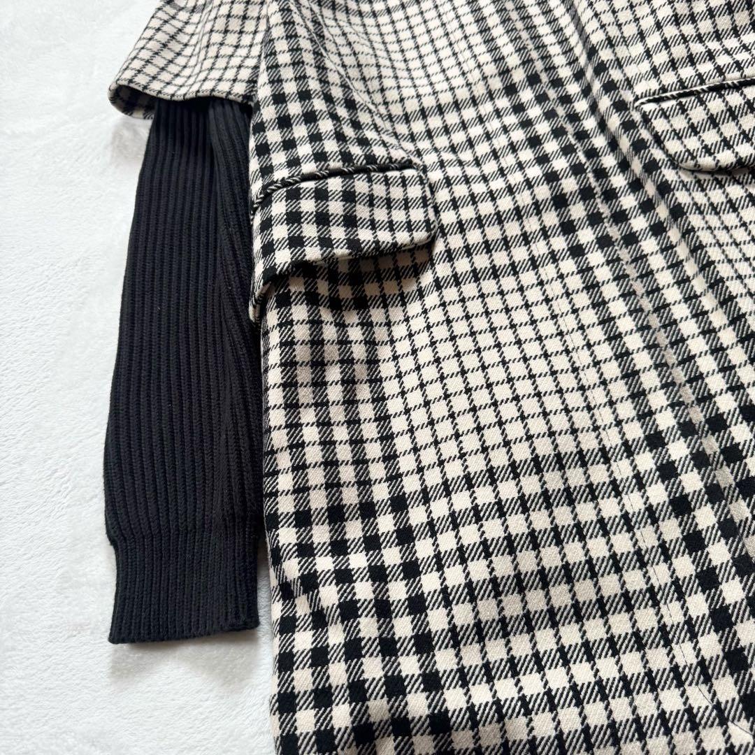 希少　MM6 Margiela チェック　ロングコート　ドッキング　マキシ丈