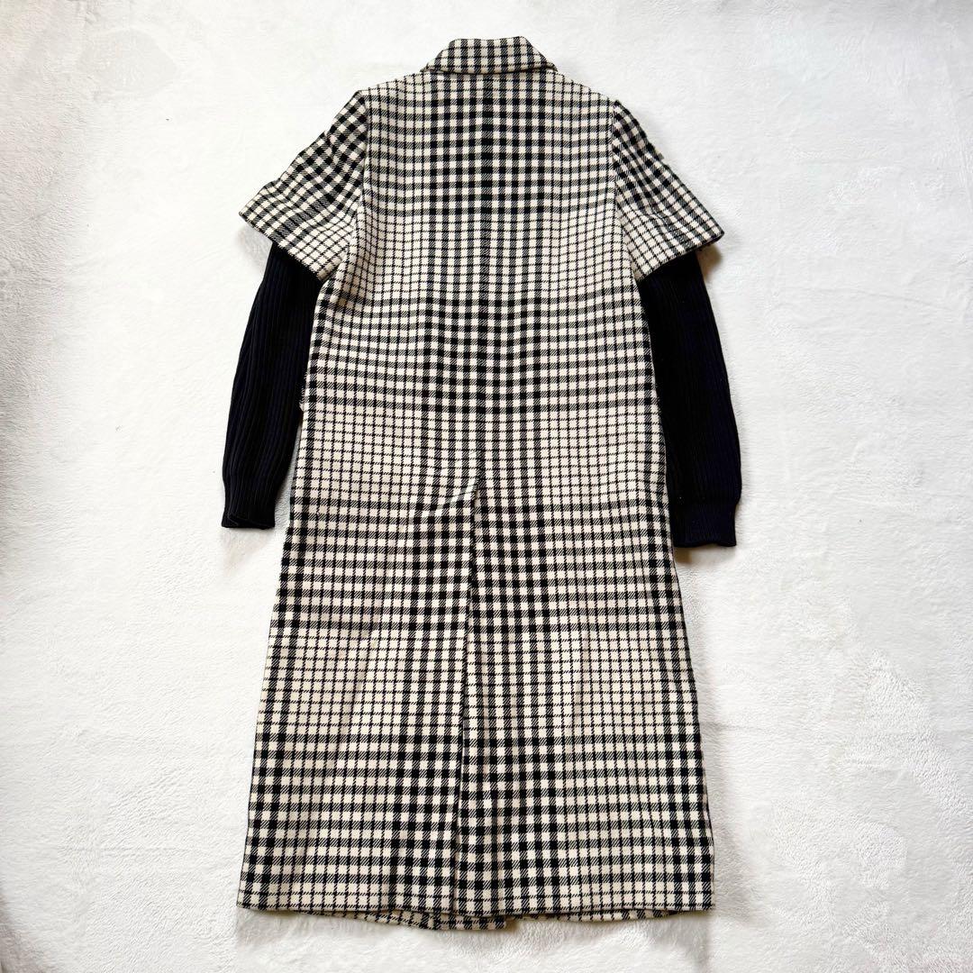 希少　MM6 Margiela チェック　ロングコート　ドッキング　マキシ丈