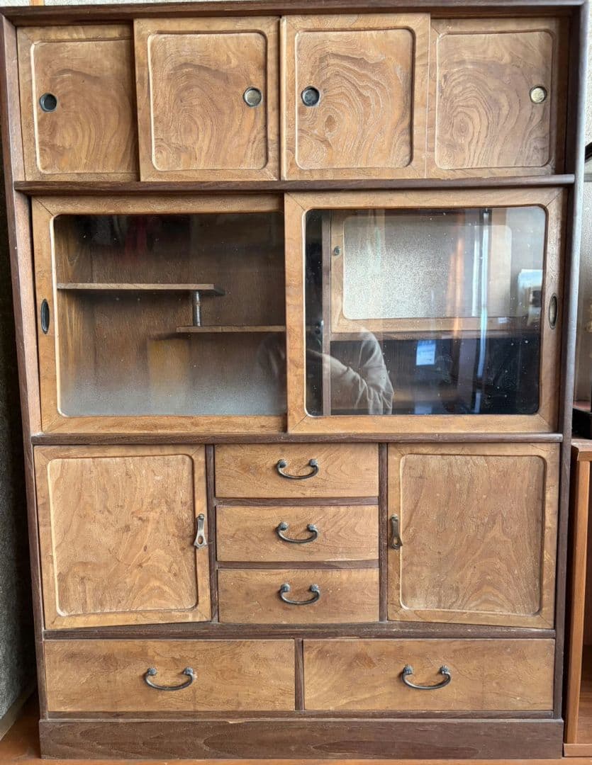 【くまねこ様へ　東京から発送】茶箪笥 飾り棚 和家具 昭和レトロ 食器棚