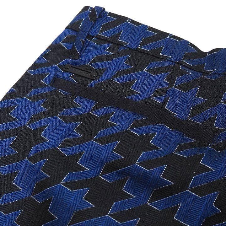 新品 セントアンドリュース ラメジャガード パンツ 定価39600円 青 M