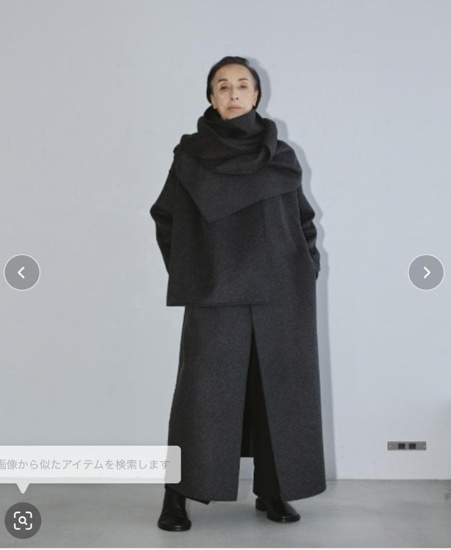 K*i様 todayful stole wool coat チャコールグレー 3