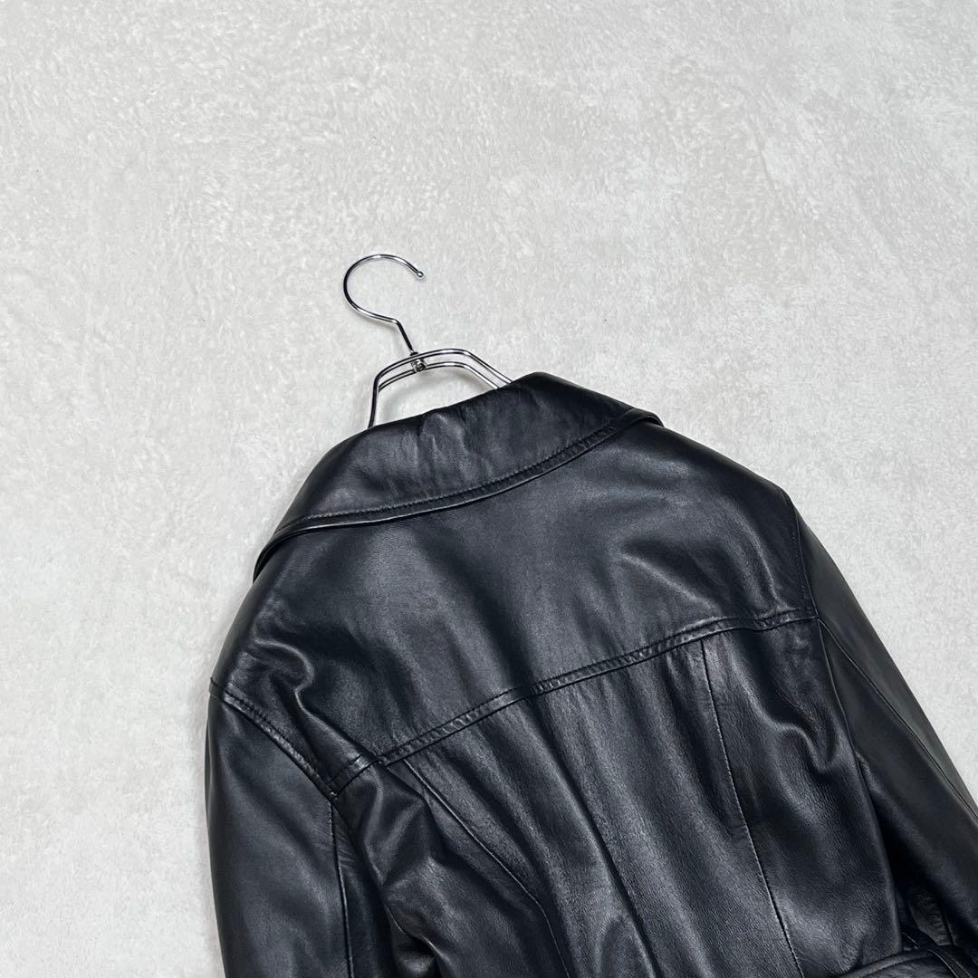 美品『ピンキー&ダイアン』ラムレザーチェスターコート 羊革 ロング 着丈127