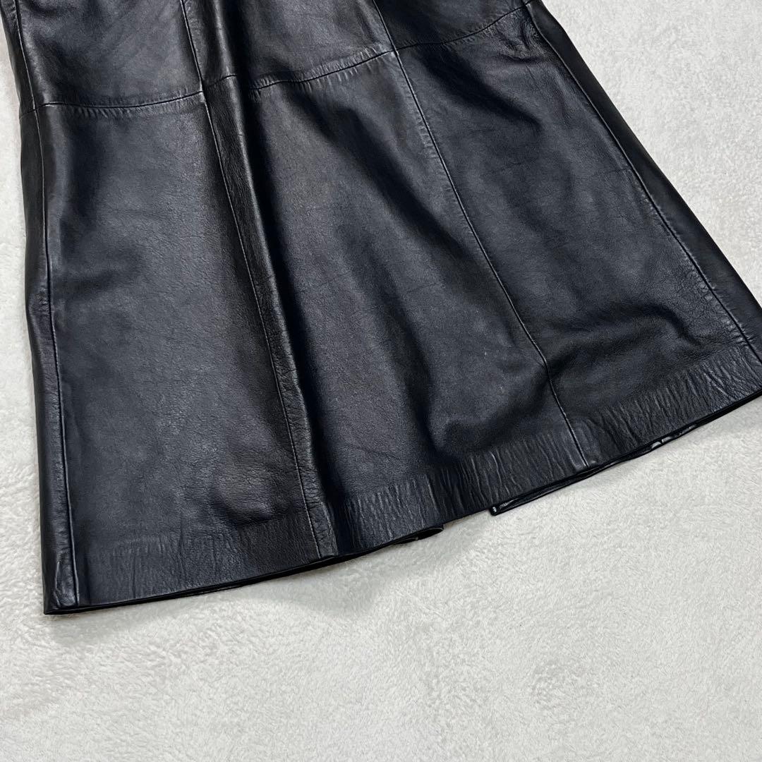 美品『ピンキー&ダイアン』ラムレザーチェスターコート 羊革 ロング 着丈127