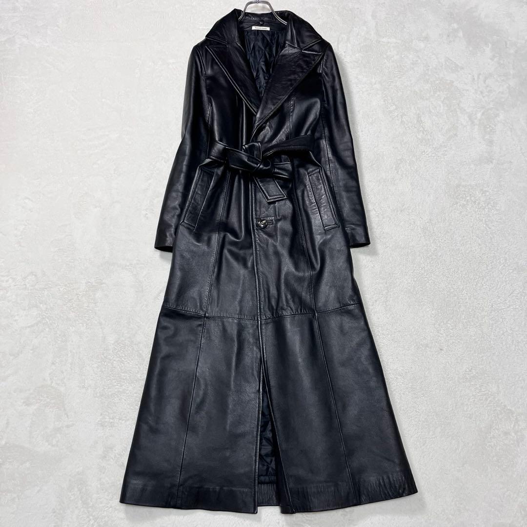 美品『ピンキー&ダイアン』ラムレザーチェスターコート 羊革 ロング 着丈127