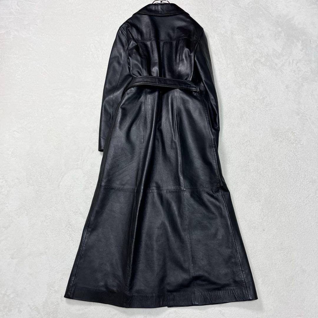 美品『ピンキー&ダイアン』ラムレザーチェスターコート 羊革 ロング 着丈127