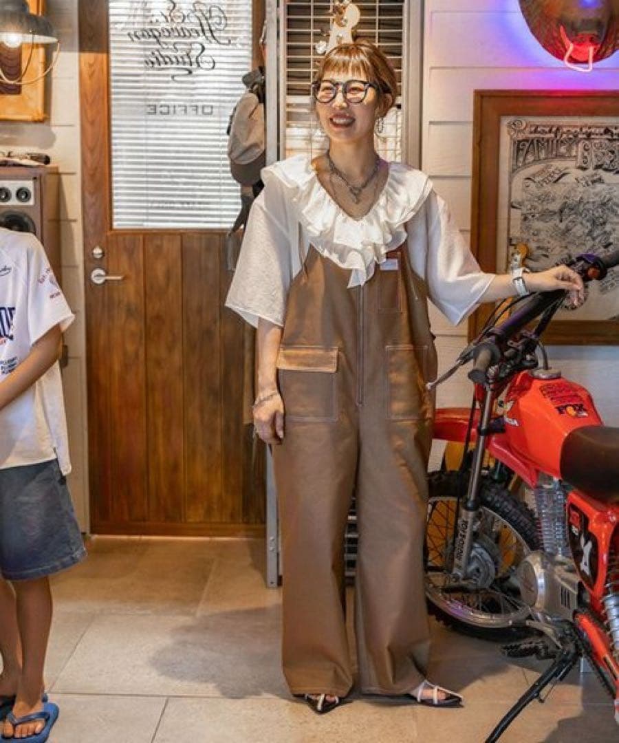 新品タグ付き　レプシィム　みわたら企画　サロペット　完売色ブラウン