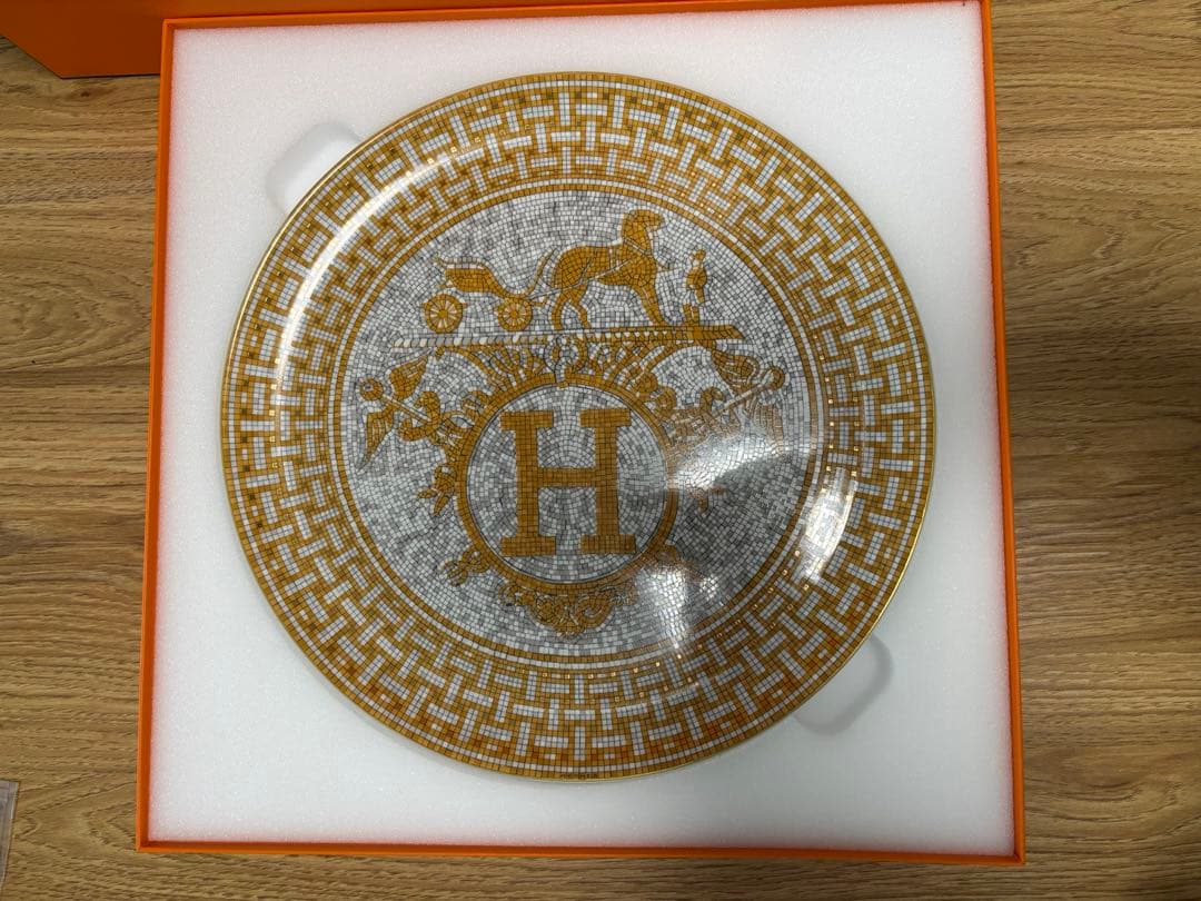 エルメス HERMES モザイク ヴァンキャトル タルト皿 32cm プレート