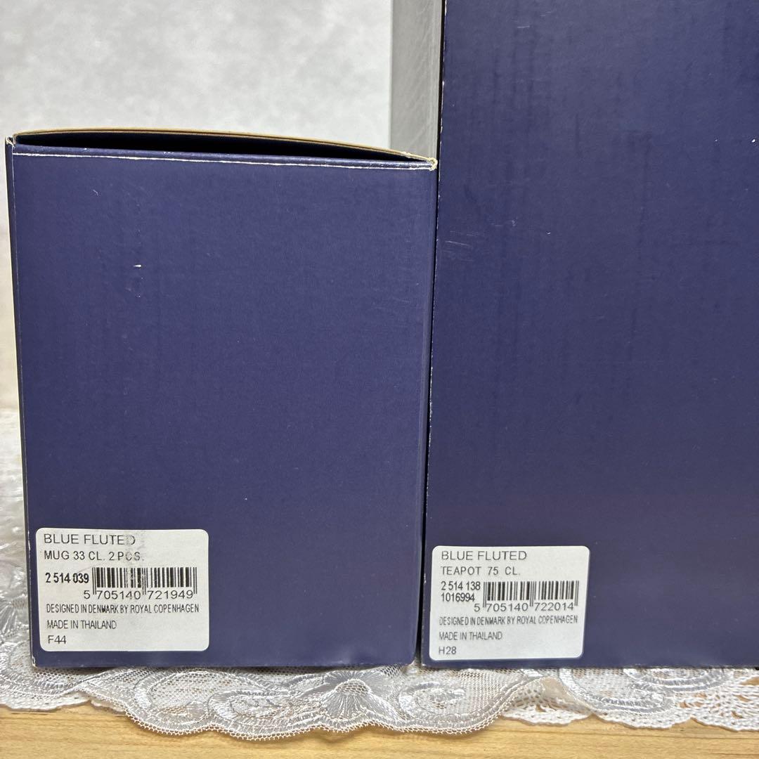 ロイヤルコペンハーゲン マグカップペア　ティーポット ネイビー