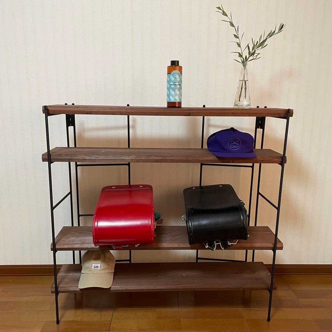 新商品‼️手作りアイアン家具 折り畳みラック 西海岸インテリア 4段