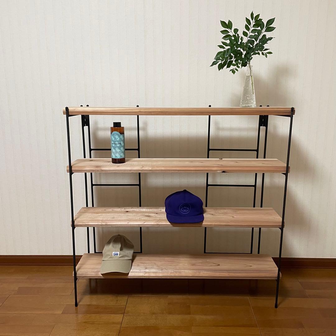 新商品‼️手作りアイアン家具 折り畳みラック 西海岸インテリア 4段