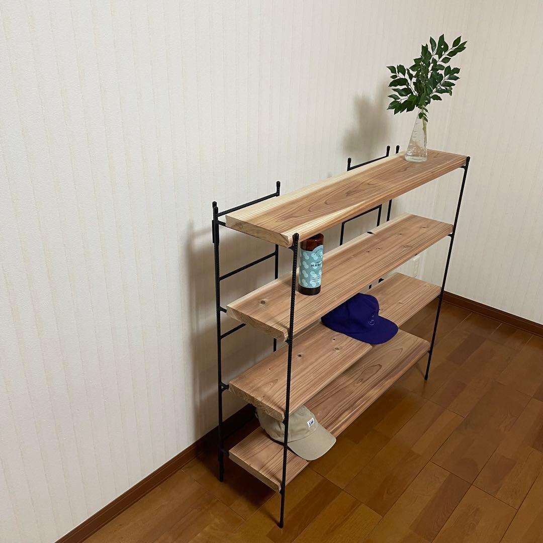 新商品‼️手作りアイアン家具 折り畳みラック 西海岸インテリア 4段