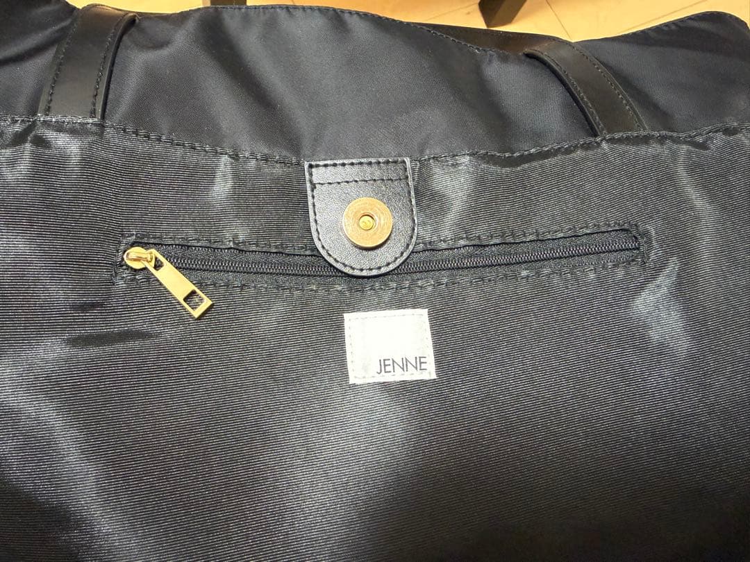 【JENNE】リボントートバッグブラック水玉