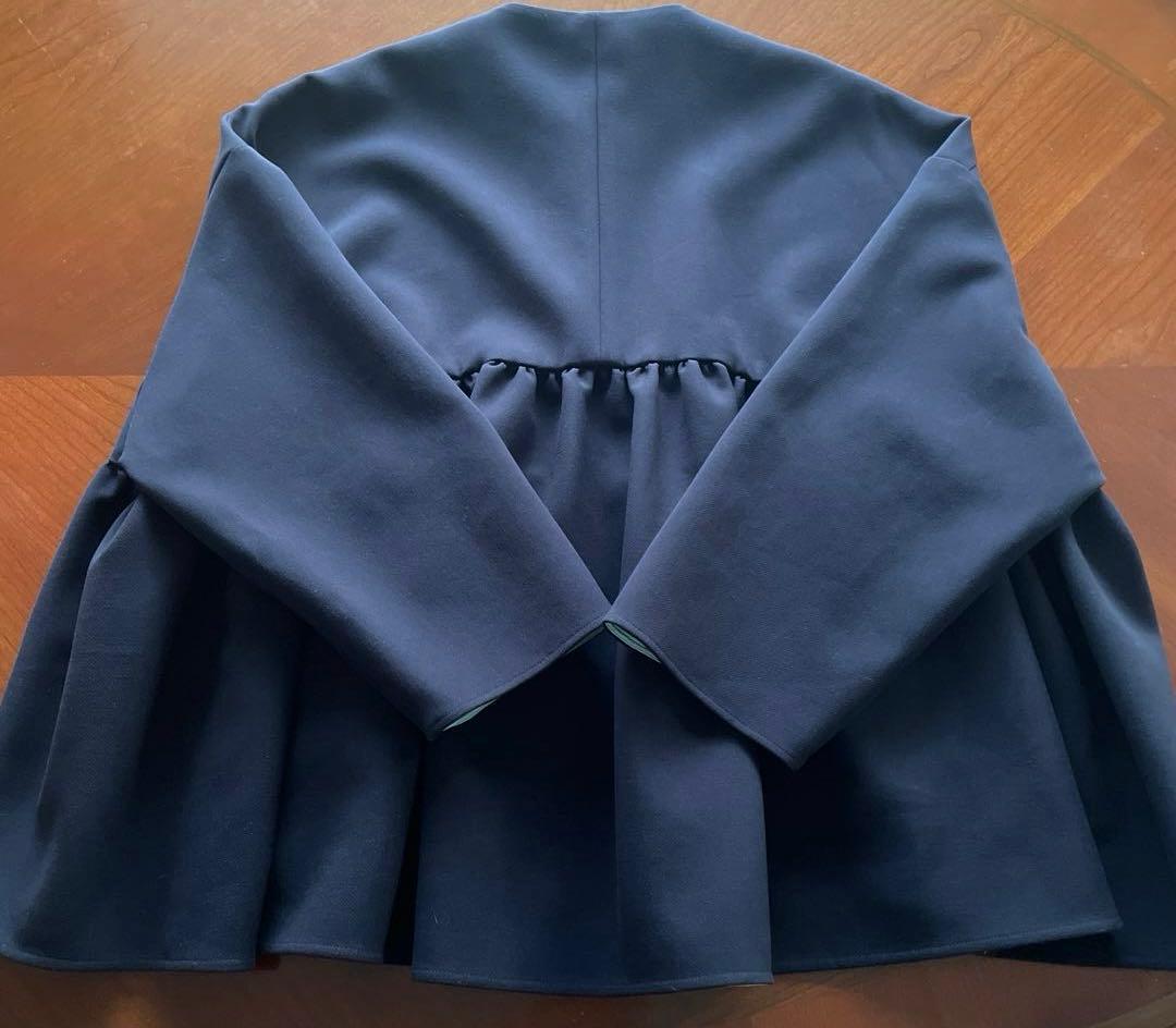 yori ダブルクロスワイドジャケット　ネイビー