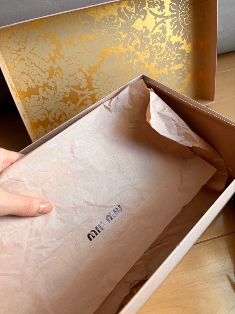 miumiu ミュウミュウ　ダブルストラップ　バレエシューズ　ギンガムチェック