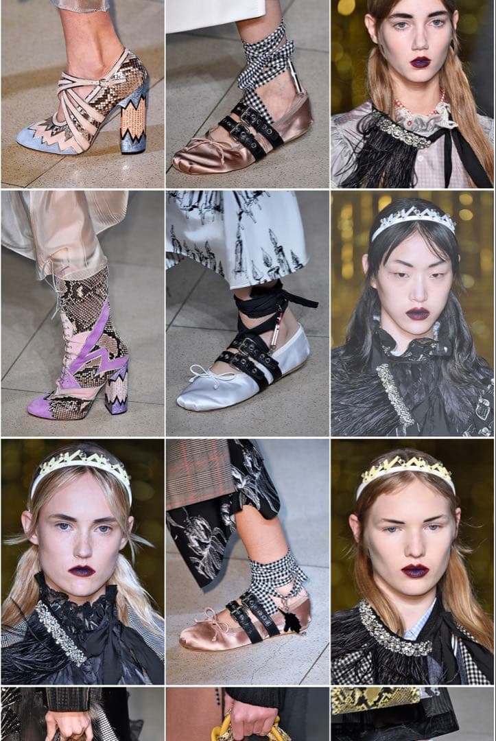 miumiu ミュウミュウ　ダブルストラップ　バレエシューズ　ギンガムチェック