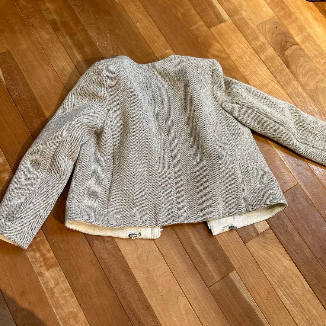 売り切り価格　blancvert ノーカラー ジャケット グレー