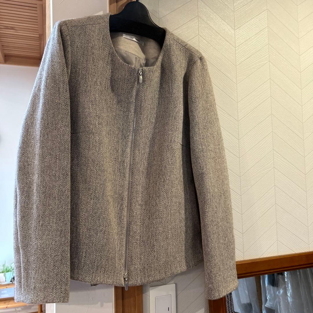 売り切り価格　blancvert ノーカラー ジャケット グレー