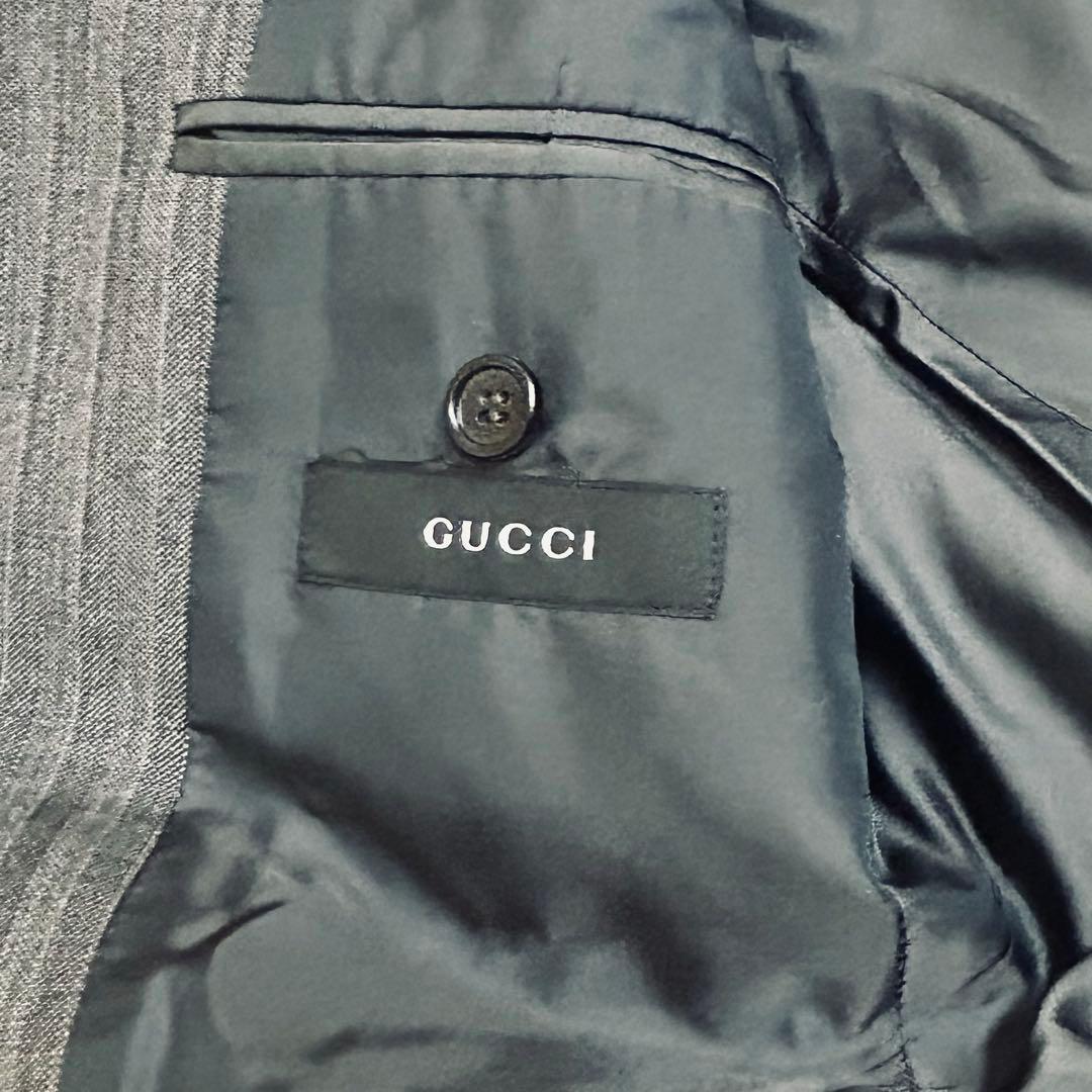 GUCCI スーツ セットアップ 44R グレー系ストライプ