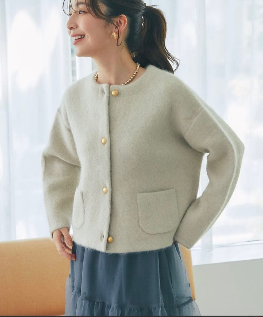 ラブティックボンボン ハイクオリティウール接結ジャケットカーディガン