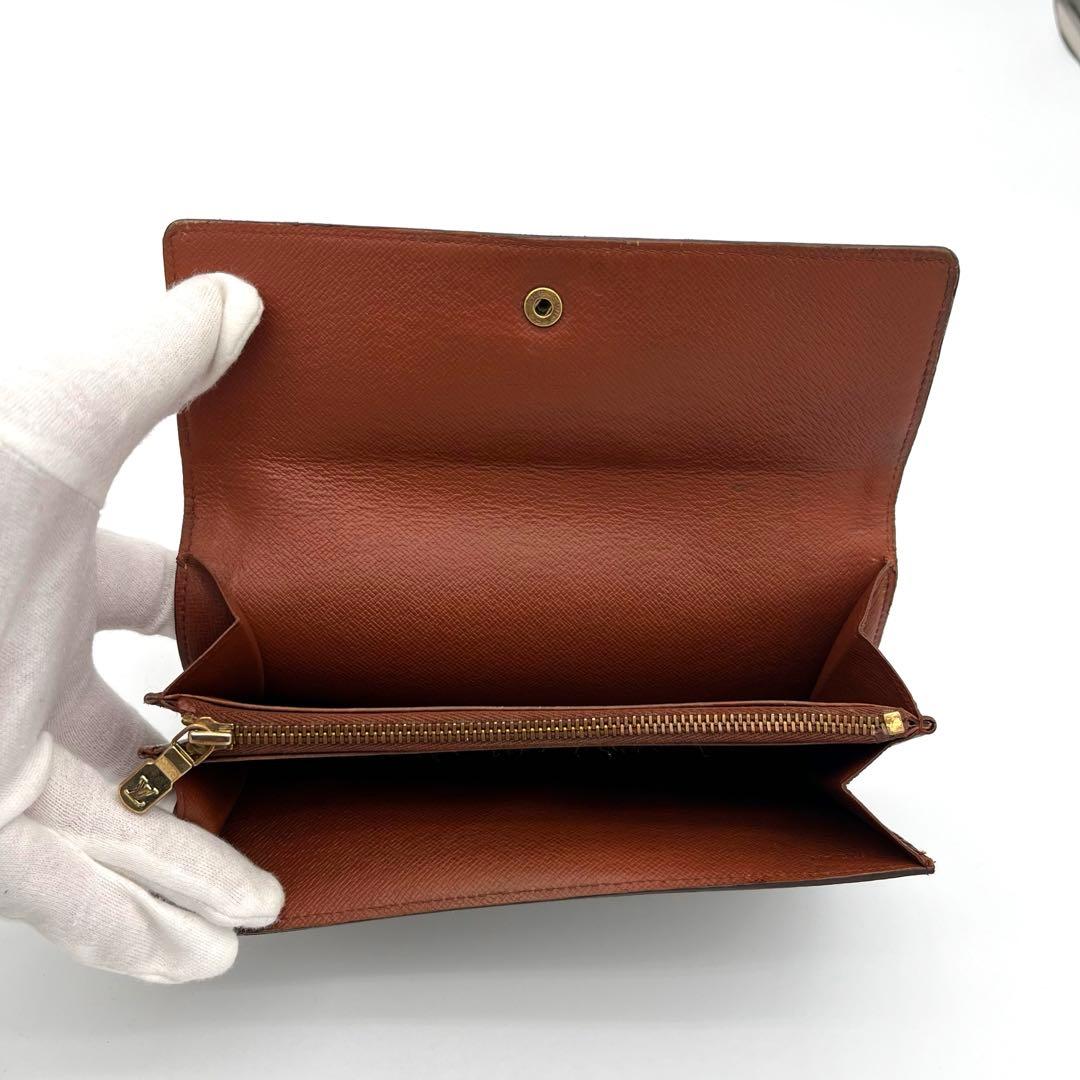 【美品】ルイヴィトン　モノグラム　ポシェット ポルトモネ　ブラウン　長財布