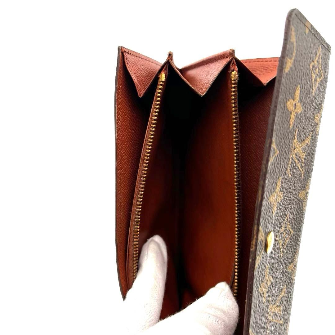 【美品】ルイヴィトン　モノグラム　ポシェット ポルトモネ　ブラウン　長財布