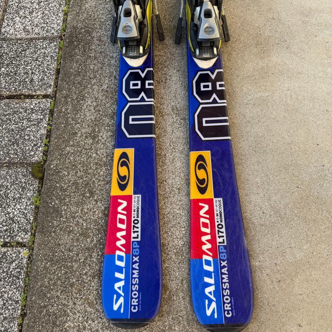 SALOMON 170cm スキー板　ストック　セット　送料無料