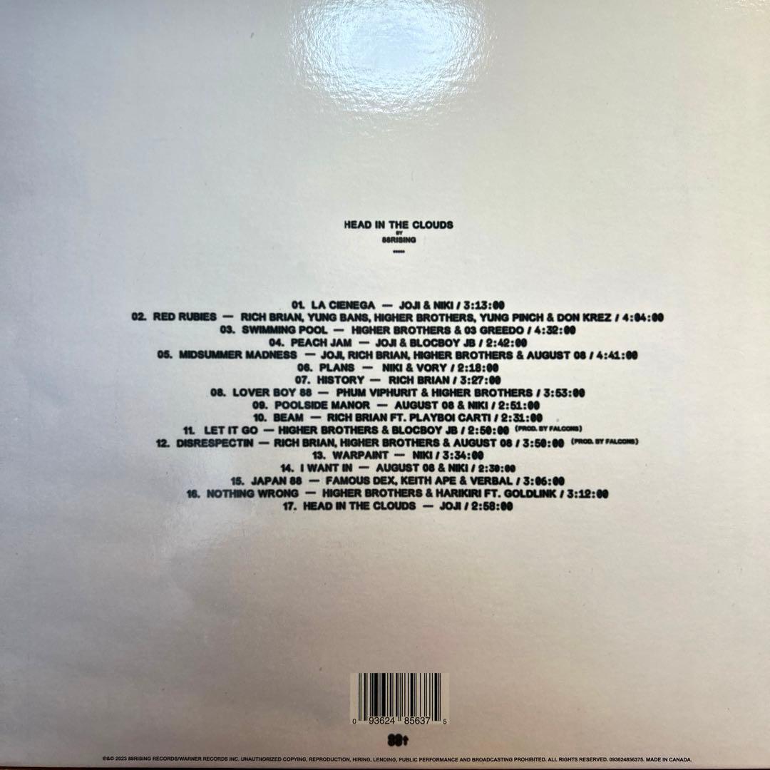 88rising Head In The Clouds 2LP カラー盤