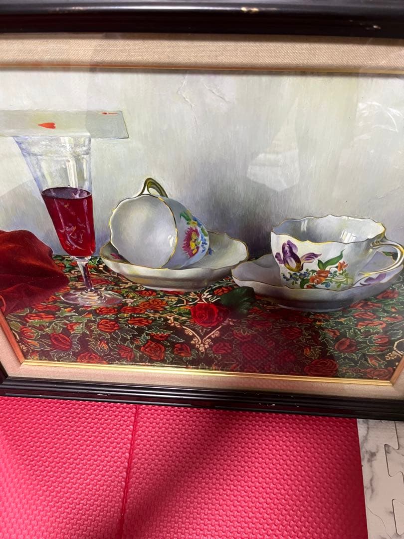 マイセンティーカップ　美術絵　art mondo nasuno f6 サイン入り