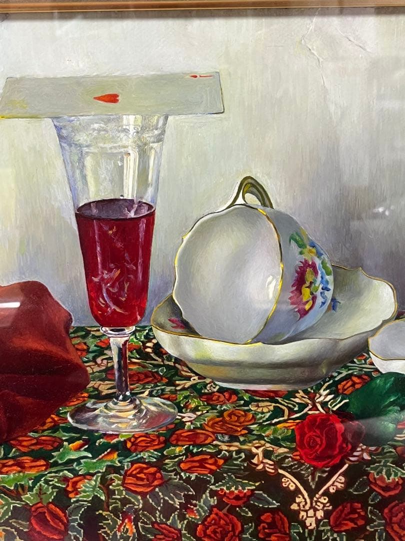 マイセンティーカップ　美術絵　art mondo nasuno f6 サイン入り