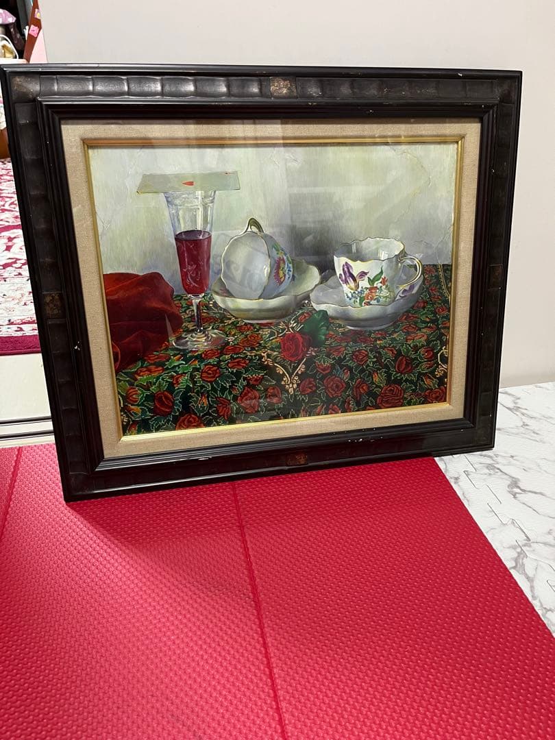 マイセンティーカップ　美術絵　art mondo nasuno f6 サイン入り