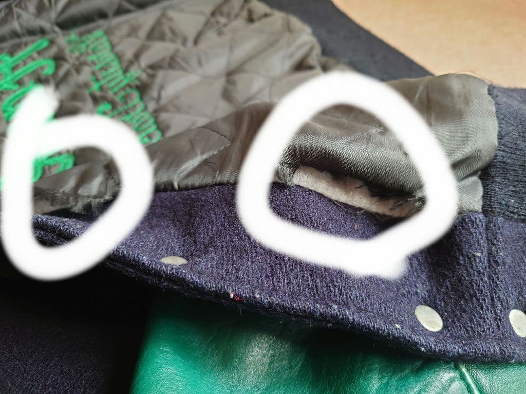 DeLONG スタジャン ネイビー/グリーン Tom '92