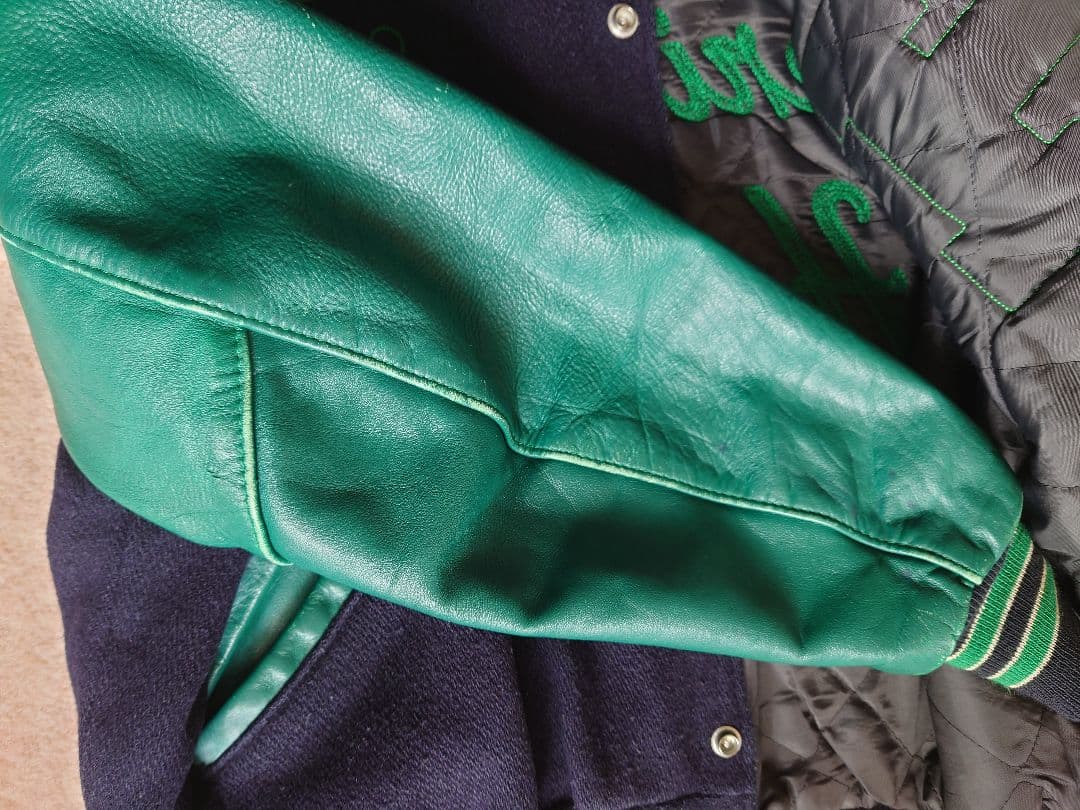 DeLONG スタジャン ネイビー/グリーン Tom '92