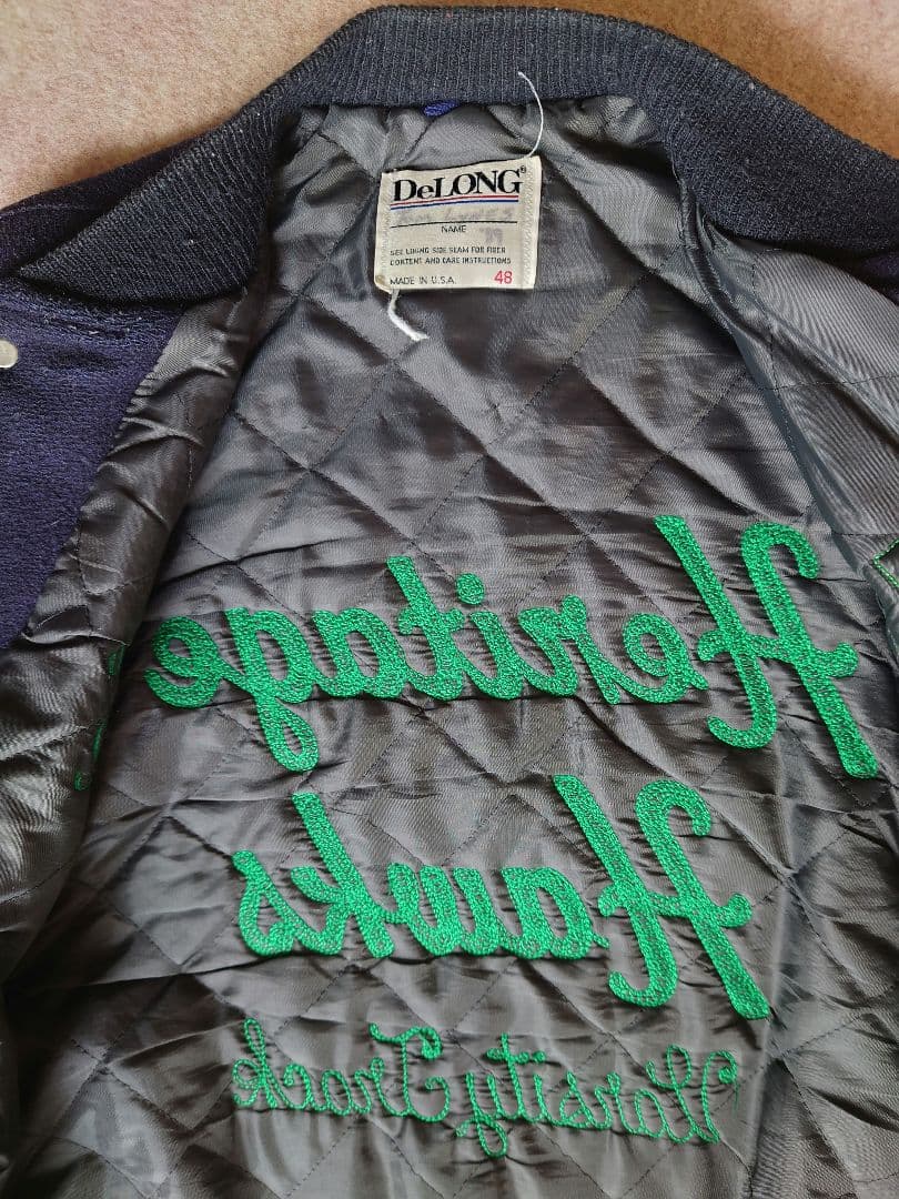 DeLONG スタジャン ネイビー/グリーン Tom '92