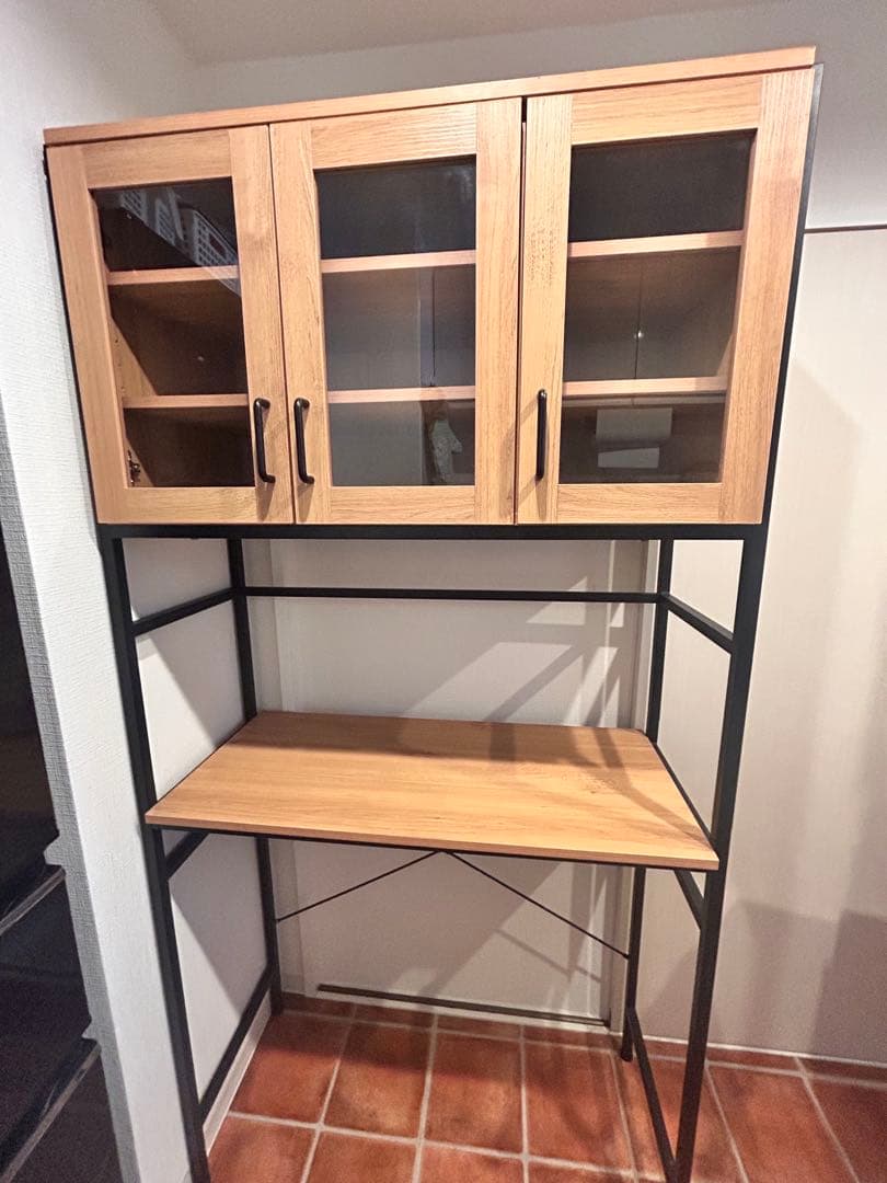 【ニトリ・送料込】ヴィンテージテイストのごみ箱上ラック ワイド(NA)