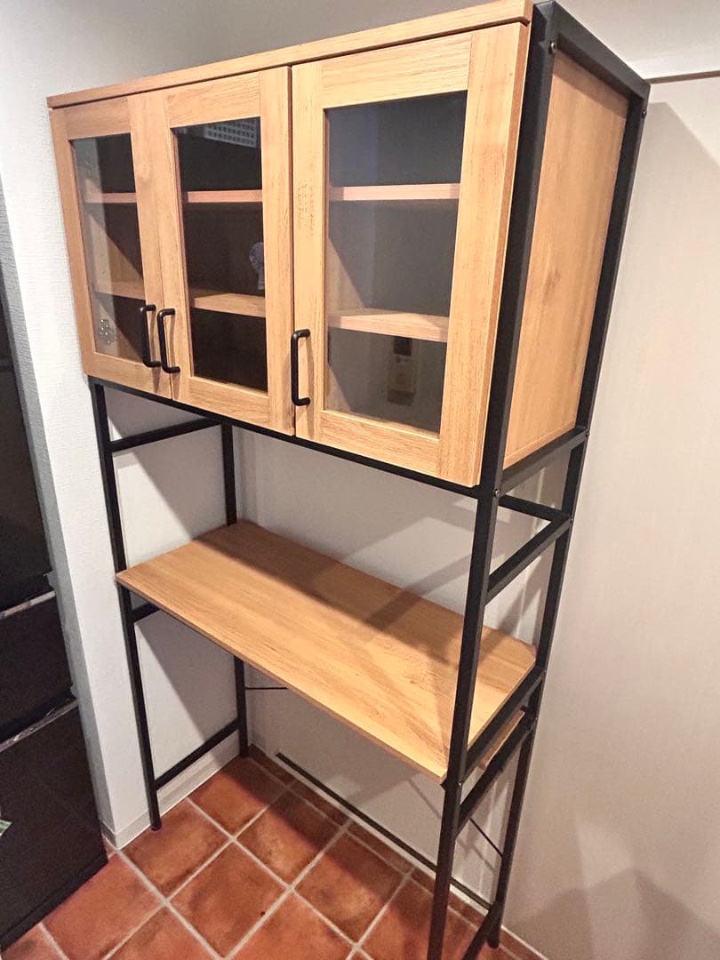 【ニトリ・送料込】ヴィンテージテイストのごみ箱上ラック ワイド(NA)