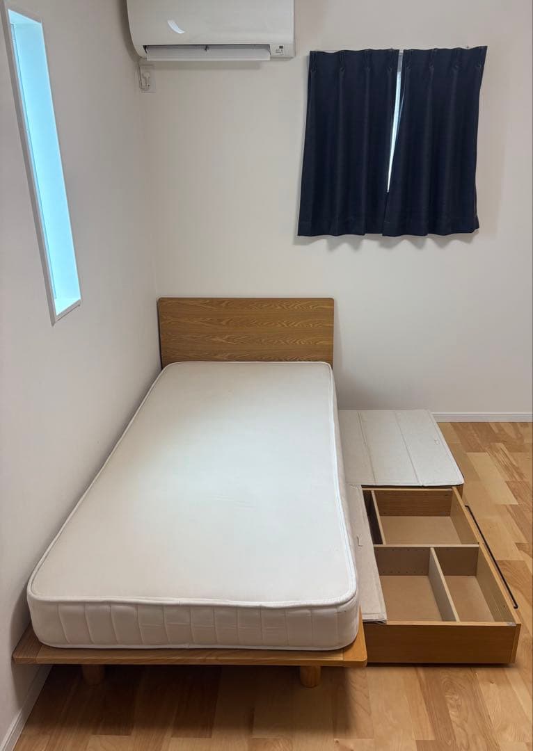 ＊専用＊ 無印良品　旧タイプ　木製シングルベッド 引き出し収納付き