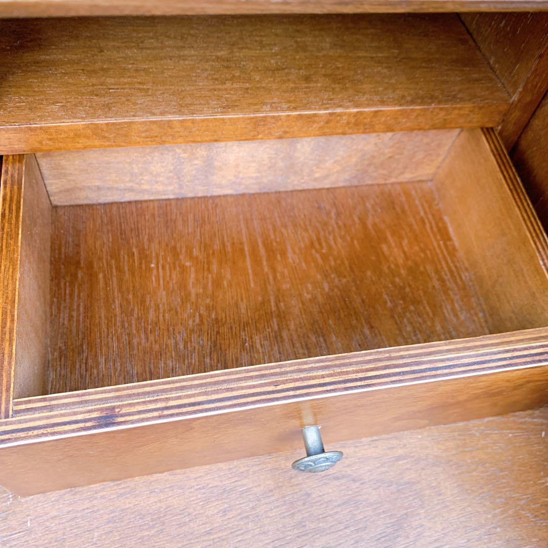 【稀少家具】イタリア 象嵌ライティング ビューロー レトロ机 木製 デスク