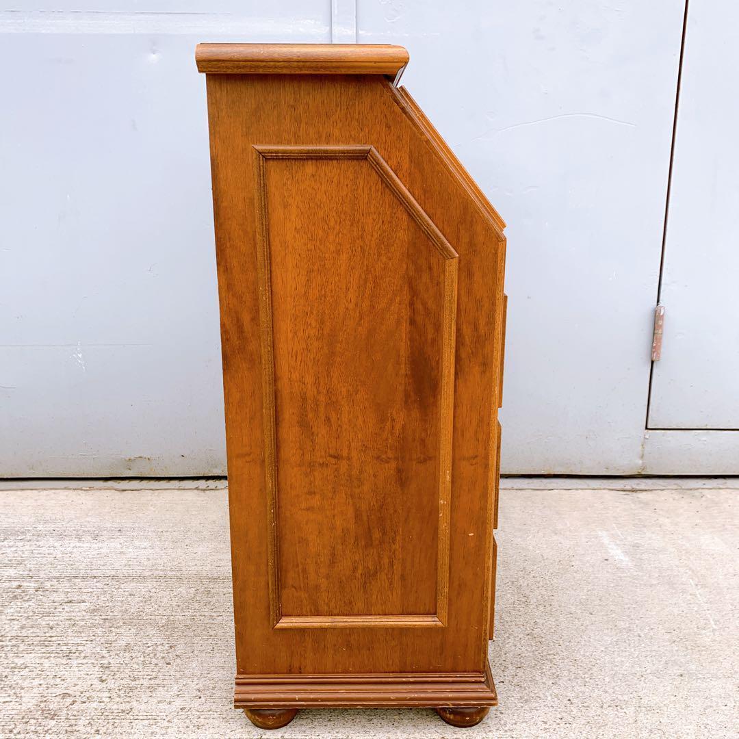 【稀少家具】イタリア 象嵌ライティング ビューロー レトロ机 木製 デスク