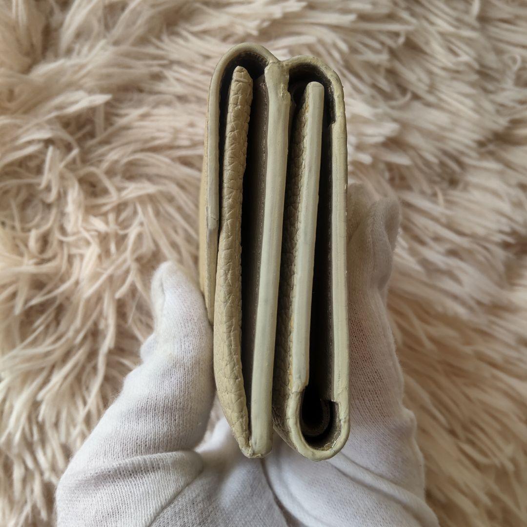 極美品✨ボナベンチュラ 三つ折り財布 オフホワイト バイカラー