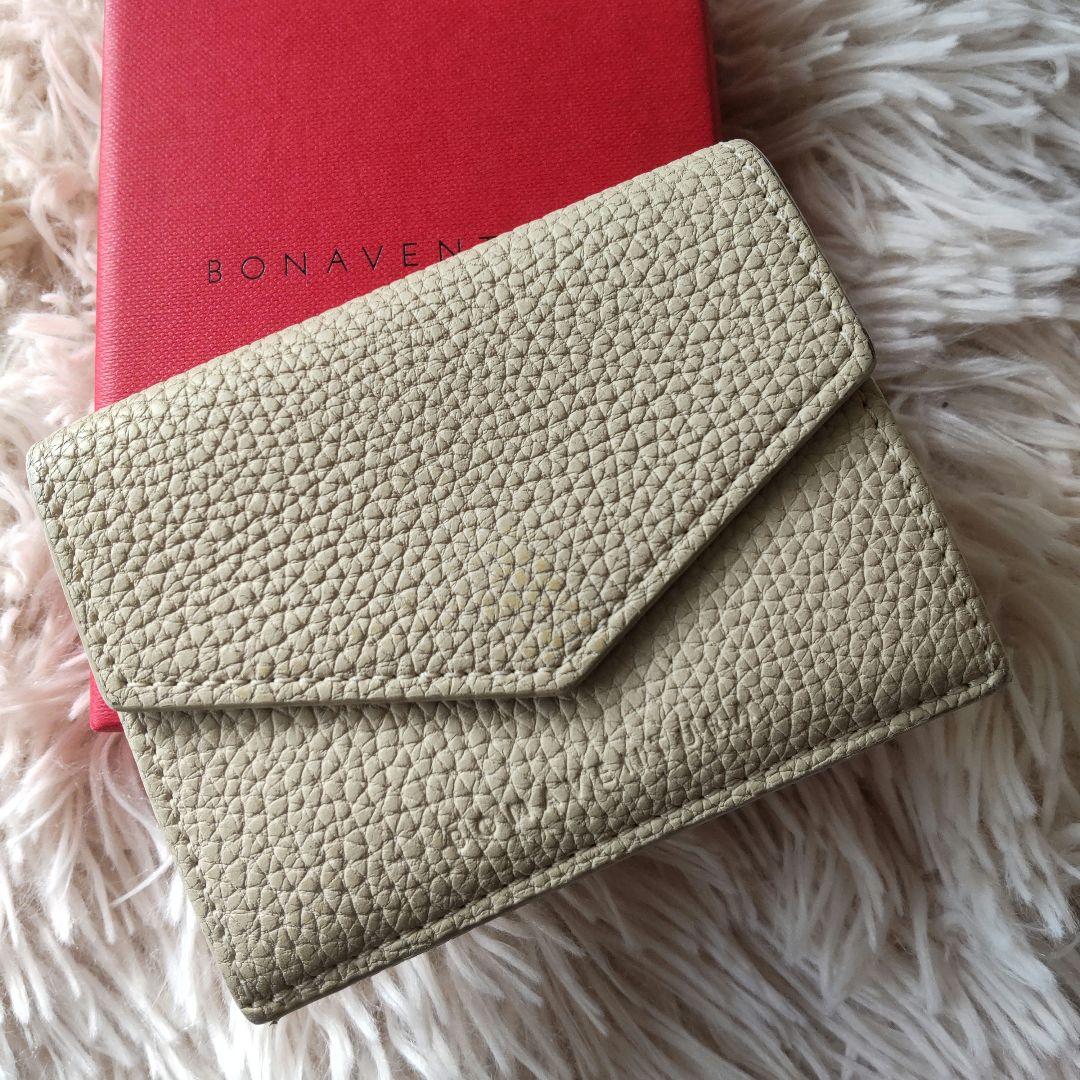 極美品✨ボナベンチュラ 三つ折り財布 オフホワイト バイカラー