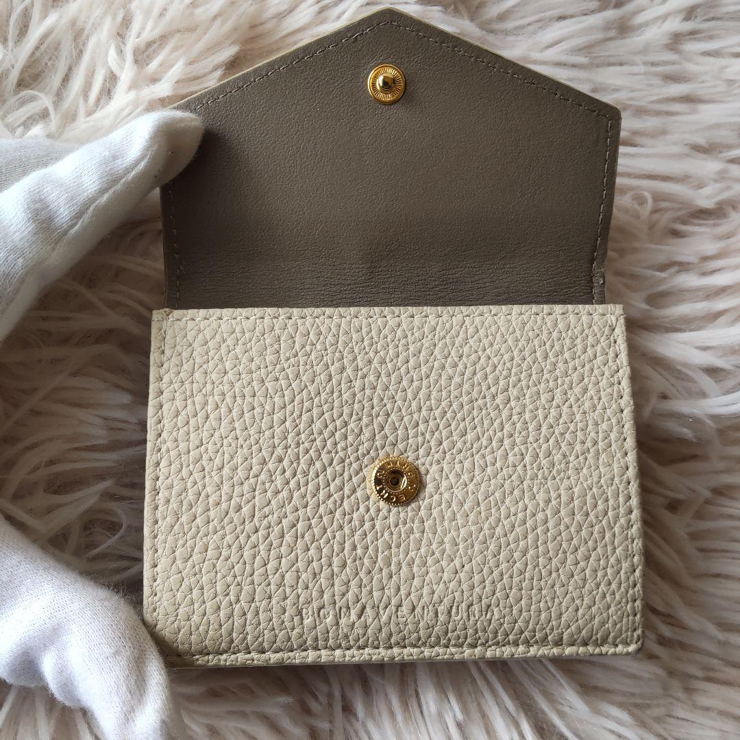 極美品✨ボナベンチュラ 三つ折り財布 オフホワイト バイカラー