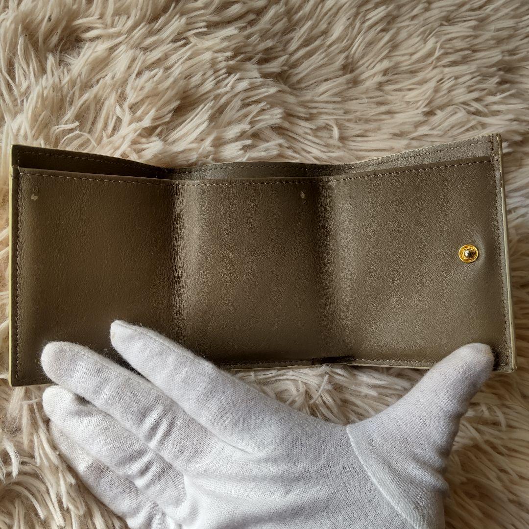 極美品✨ボナベンチュラ 三つ折り財布 オフホワイト バイカラー