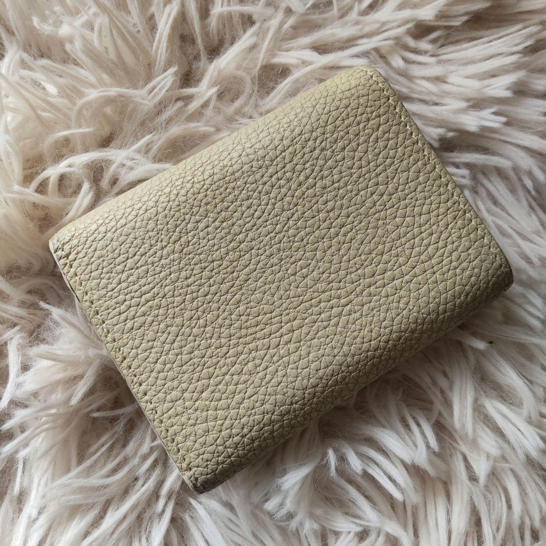 極美品✨ボナベンチュラ 三つ折り財布 オフホワイト バイカラー