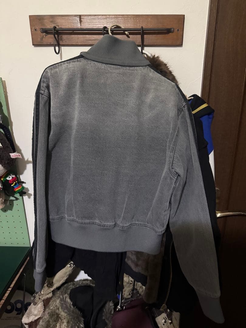 adidas アディカラーデニムトラックトップ グレー L